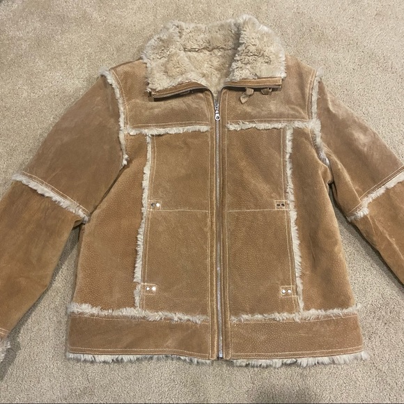 Wilsons Leather Jackets & Blazers - Wilsons Leather Tan Shearling Jacket